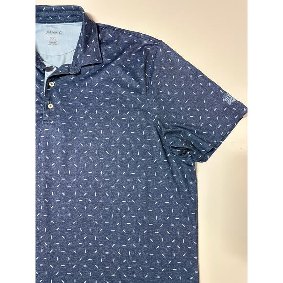 Johnnie-O Men's Golf Polo Shirt Surfboard Graphic Print Blue Performance Sz XXL - Picture 4 of 14